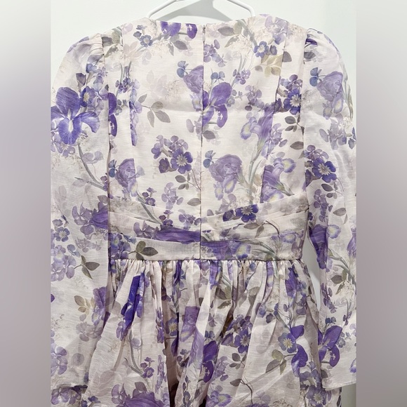 AU2 NWT Zimmermann Lyrical Iris Crossover V-Neck Minidress - Picture 8 of 15